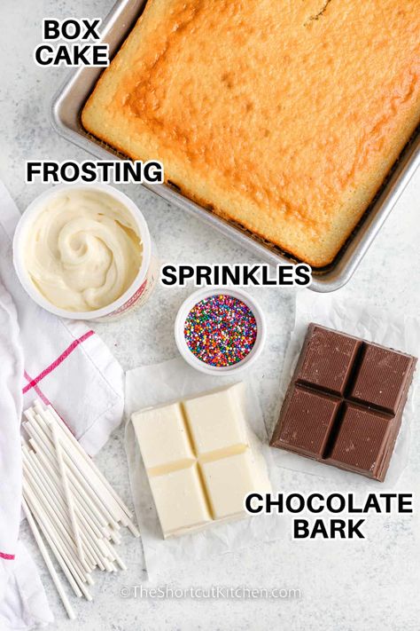 This easy cake pop recipe is a cinch to make and they are the best for a birthday or a baby shower. Skip the coffee lineup and make these homemade cake pops with simple cake mix, vanilla frosting, and some melted chocolate. Coat them with sprinkles or fancy jimmies of all kinds. #easycakepoprecipe #cakepopsrecipe #easybirthdaycakepops #theshortcutkitchen Cake Pop Frosting Coating, Easy Cake Pops, Homemade Cake Pops, Cake Pops Frosting, Pops Recipes, Cake Pop Recipe Easy, White Chocolate Frosting, Birthday Cake Pops, Cake Pops How To Make