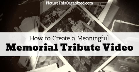 How to Create a Meaningful Memorial Tribute Video Memorial Video, Photo Slideshow, Life Video, In Memory Of Dad, Words Of Comfort, Photo Organization, Memorial Service, Family Memories, Family Traditions