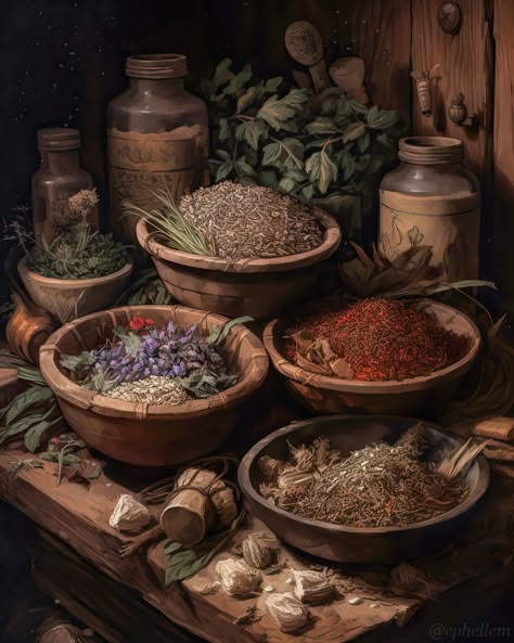 Medieval Apothecary Aesthetic, Apothecary Concept Art, Fantasy Medicine, Medieval Herbalist, Fantasy Apothecary, Herbology Aesthetic, Medieval Apothecary, Herbs Aesthetic, Herbalist Shop