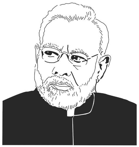 PM Narendra Modi portrait Fast Drawing, Pencil Drawing Images, Pablo Picasso Art, Cool Chest Tattoos, Chest Tattoos, Beautiful Sketches, Picasso Art, Pencil Sketches, Animal Coloring