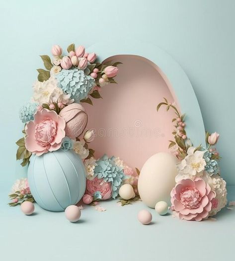 Easter Arch Backdrop, Blooming Illustration, Picture Overlay, Arch With Flowers, Easter Backdrop, Flowers Backdrop, Baby Backdrop, Easter Backdrops, Baby Shower Deco