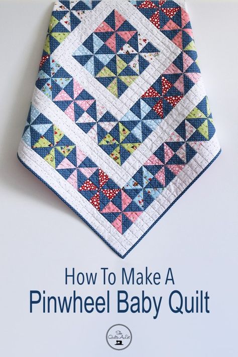 Mickey Mouse Quilt Patterns Free, Baby Quilt From Receiving Blankets, Quilts With Pinwheels, Pinwheels Quilt Pattern, Pin Wheel Quilts, Quilt Block Hacks, Pinwheel Quilts Ideas, Easy Baby Quilt Patterns Free, Kids Quilts Ideas