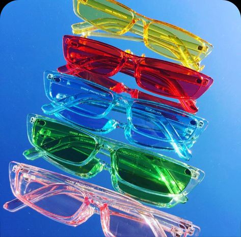 90s Y2k Fashion, Clear Plastic, Y2k Fashion, Sunnies, Retro Vintage, Rainbow, Sunglasses