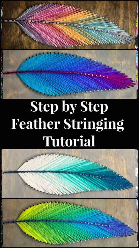 How To Do String Art, 4 H Project Ideas Unique, Nail Yarn Wood Art, String Art Patterns Templates Printable Free, Feather String Art Pattern, Easy String Art Patterns, String Art Patterns Free Printable, Free String Art Patterns, Nail And Yarn Art