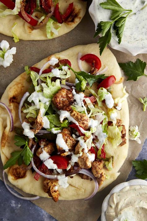 Air Fryer Chicken Shawarma Wrap Recipe Wrap Air Fryer, Chicken Shawarma Wrap Recipe, Shawarma Meat, Shawarma Wrap, Middle Eastern Chicken, Chicken Shawarma Wrap, Tomatoes And Cucumbers, Shawarma Spices, Food Dolls