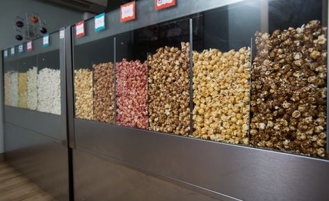 Cheetos Popcorn, Corn Bar, Live Counter, Popcorn Shop, Experiential Design, Cafe Shop Design, Gourmet Popcorn, Caramel Popcorn, Cafe Interior Design