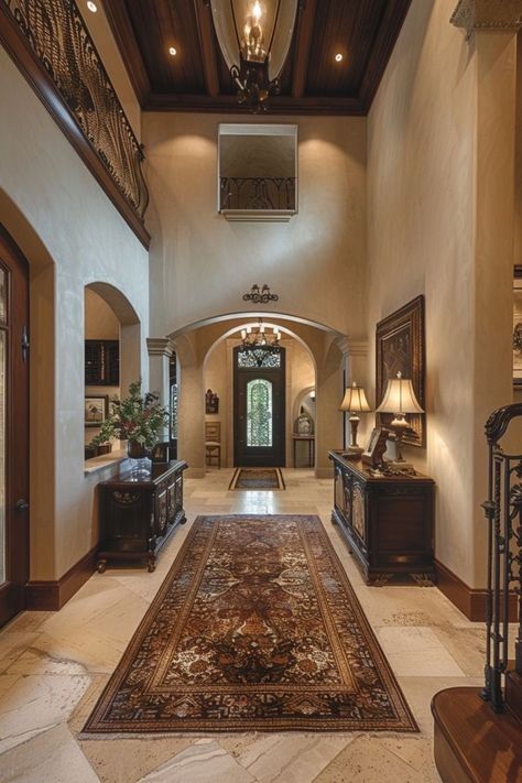 Tuscan Style Homes Interior, Suburban Mansion, Tuscan Style Homes, Hacienda Style Homes, European Style Homes, Tuscan Home, Suburban House, Dream Life House, Tuscan House