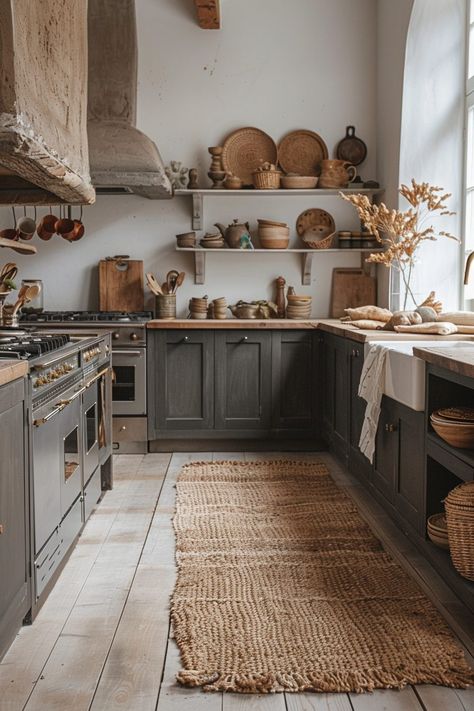 29 Scandi Boho Kitchen Ideas to Transform Your Cooking Area - My Elegant Home Scandi Boho Kitchen, Cozy Kitchen Nook, Boho Kitchen Ideas, Earthy Textures, Cosy Kitchen, Comfortable Kitchen, Scandi Boho, Eclectic Kitchen, Rustic Farmhouse Kitchen