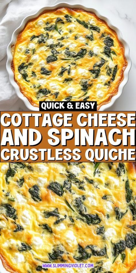 These cottage cheese crustless quiche recipes are perfect for a quick, healthy, and high-protein meal! Easy to make and full of flavor, they’re ideal for breakfast, lunch, or dinner. Save this pin and check out the recipes for a no-fuss, nutritious dish! No Cheese Quiche Recipes, Quick Quiche Recipes Crustless, High Protein Mini Quiche, Spinach Quiche With Cottage Cheese, Bariatric Quiche Recipes, Omelet With Cottage Cheese, Clean Quiche Recipes, Egg Recipes Gluten Free, Kiesh Recipes Breakfast Healthy