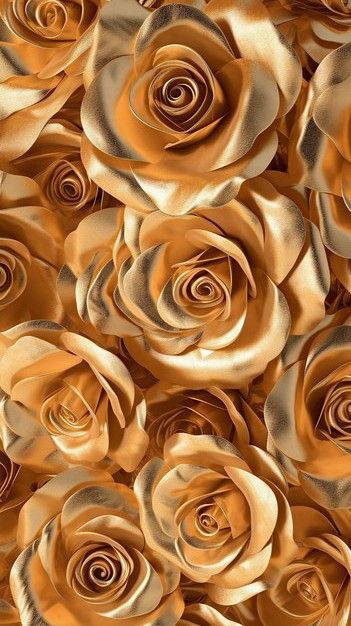 Roses And Gold Aesthetic, Gold Flowers Aesthetic, Golden Flowers Aesthetic, Golden Roses, Black And Gold Aesthetic, Polymer Clay Patterns, Ros Gold, Dynamic Wallpaper, Highly Favored