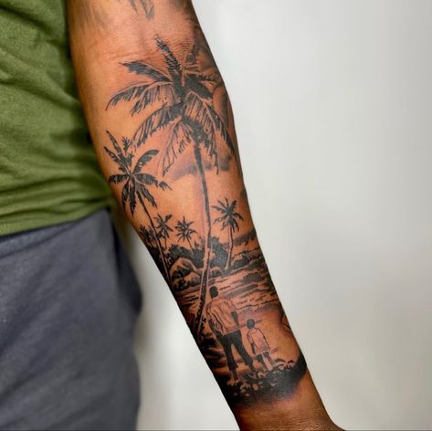 Tattoos Ocean, Skin Doodles, Tattoo Half Sleeve, Inside Of Arm Tattoo, Tree Tattoo Men, Tiger Tattoo Sleeve, Black Men Tattoos, Outer Forearm Tattoo, Tattoo Band