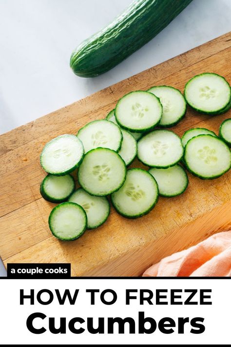 Can You Freeze Cucumbers, Home Breakfast Ideas, Freeze Cucumbers, German Cucumber Salad, Sliced Cucumber, Cucumber Smoothie, Dessert Recipes Cookies, A Couple Cooks, Vegan Recipes Plant Based