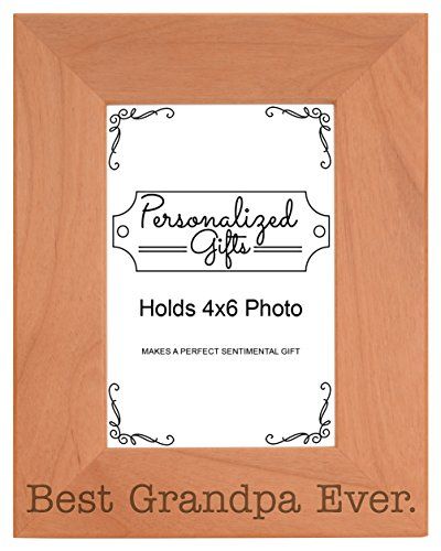 Birthday Gift for Grandpa Best Grandpa Ever Natural Wood Engraved 4x6 Portrait Picture Frame Wood ** Check this awesome product by going to the link at the image. (This is an affiliate link) #PictureFrames Grandma Picture Frame, Engraved Picture Frames, Grandpa Birthday Gifts, 40th Anniversary Gifts, Wood Grain Pattern, Landscape Horizontal, Birthday Gifts For Grandma, 80th Birthday Gifts, Picture Engraving