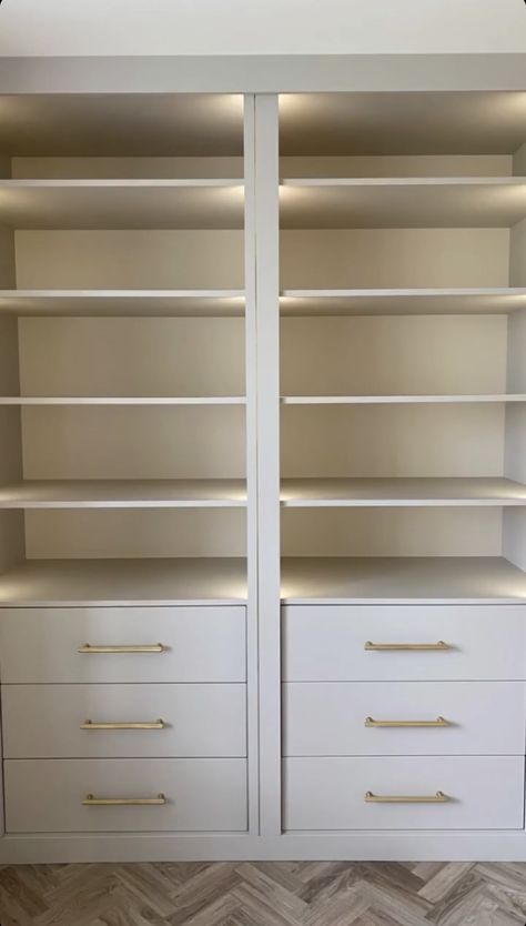 Built In Closet Shelving, Closet Shelves And Drawers, Built In Drawers In Closet, Built In Drawers In Wall, Built In Shelves Closet, Built In Closet Shelves, Built In Shelves Bedroom, Built In Bedroom Cabinets, Built In Drawers