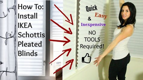 How To Install IKEA Blinds - Schottis Pleated Shades Bathroom Window Valance, Window Valance Ideas, Roller Blinds Kitchen, Roller Blinds Design, Valance Ideas, Ikea Blinds, Pleated Shades, Cellular Blinds, Patio Blinds