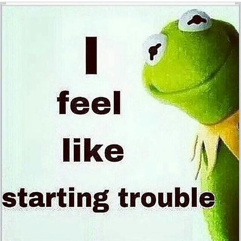 I feel like starting trouble! Funny Kermit Memes, Kermit Meme, Frog Quotes, Kermit Funny, Golden Goddess, Funny Frogs, Kermit The Frog, E Card, Work Humor