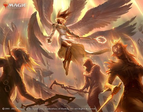 ArtStation - MTG: Angel of Unity, Joshua Raphael Mtg Angel, Magic The Gathering Art, Mtg Art, Heaven Art, Angel Warrior, Ange Demon, Fantasy Concept Art, Angels And Demons, Wizards Of The Coast