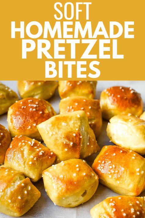 Soft Homemade Pretzel Bites Mini Soft Pretzels, Auntie Annes Pretzel Recipe, Easy Pretzel Bites, Homemade Soft Pretzel Bites, Homemade Pretzel Bites, Pretzel Recipes, Homemade Pretzel, Soft Pretzel Bites, Pretzel Bites Recipes