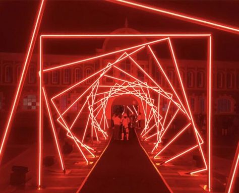 Holiday Lights LED Strip Light Tunnel for Sale Bombay Velvet, Event Entrance, Light Tunnel, Outdoor Decorative Lights, Umbrella Lights, Church Stage Design, Red Led Lights, Tape Lights, Red Led