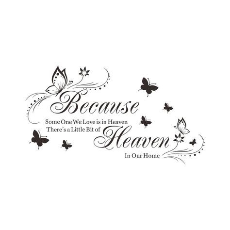 TINKSKY Because Someone We Love Is In Heaven Removable Art Murals Wall Stickers Decals for Living Room Bedroom Bathroom Decoration - Walmart.com Wall Sticker, Wall Stickers, Wall Decals, Room Bedroom, Butterflies, Living Room, Bedroom, Wall, Art