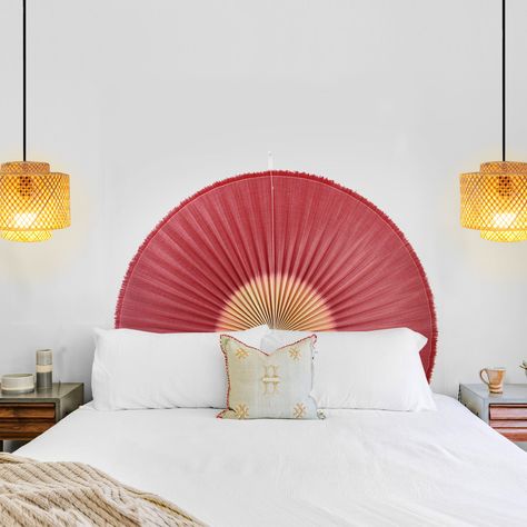 Folding Fan Wall Art, Asian Fan Decor, Bamboo Bedroom Decor, Fan Over Bed, Wall Fan Decor, Fan Headboard, Artichoke Art, Art For Apartment, Fan Wall Decor