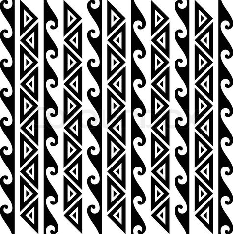 Hawaiian Pattern Design, Wave Tattoo Design, Hawaii Tattoos, Band Tattoo Designs, Polynesian Tattoo Designs, Polynesian Art, Maori Tattoo Designs, Maori Designs, Triangle Tattoos