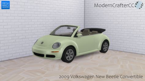 Sims 4 Car Mod, Lotes The Sims 4, Volkswagen New Beetle, Sims 4 Game Mods, David Sims, Sims 4 Expansions, Beetle Convertible, Free Sims, Sims 4 Mm