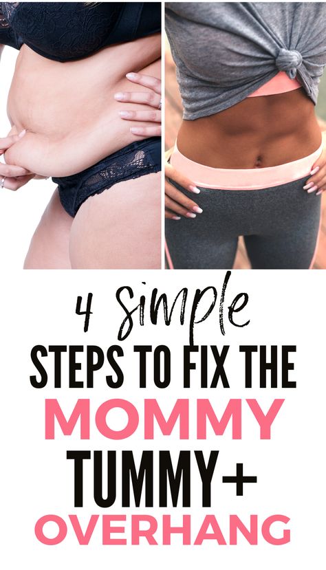 these 4 steps to fix my mommy tummy and overhang area actually working! Apron Stomach, Mommy Tummy Workout, Tummy Pooch, Mommy Pooch, Postpartum Exercise, Postpartum Fitness, Mommy Tummy, Tummy Workout, Weight Tips