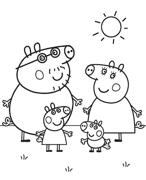 Peppa Pig coloring page Peppa Pig Imagenes, Heo Peppa, Peppa Pig Cartoon, Peppa Pig Birthday Invitations, Peppa Pig Colouring, Peppa Pig Family, Peppa Pig Coloring Pages, Kindergarten Coloring Pages, Peppa Pig Birthday Party