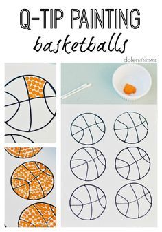 Q-Tip Painting Basketballs: FREE printable outline Summer Sports Crafts, Sport Crafts, Kids Sports Crafts, Printable Outline, Sports Theme Classroom, Q Tip Painting, Summer Preschool, Sport Craft, Creative Curriculum