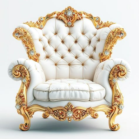 Baroque Armchair, Gold And White Design, Halloween Live Wallpaper, Casino Art, White Leather Chair, King Chair, Modern Tv Unit Designs, Modern Tv Units, Photoshop Backgrounds Backdrops