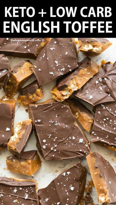 English Toffee Recipe, Dolce Poche Calorie, Keto Quiche, Low Carb Candy, Homemade Toffee, Toffee Recipe, Postre Keto, Keto Christmas, Keto Candy