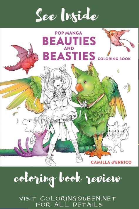 Check out Pop Manga, Beauties and Beasties Coloring Book by Camilla d'Errico here Manga Mermaid, Pop Manga, Camilla D’errico, Manga Coloring Book, Manga Girls, White Images, Dark Horse Comics, Horror Comics, Manga Cute