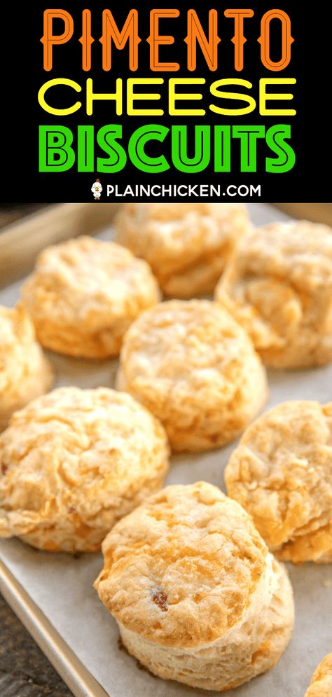 Homemade Pimento Cheese Buttermilk Biscuits Recipe - these are the BEST!! They are also surprisingly EASY to make with a few SIMPLE ingredients. All-purpose flour, sugar, baking powder, salt, unsalted butter, eggs, buttermilk, and pimento cheese. Can freeze unbaked biscuits for a quick breakfast later. These biscuits fly off the plate! Just like grandma used to make. SO good! #biscuits #freezermeal #pimentocheese #breakfast French Onion Biscuits, Cheese Buttermilk Biscuits, Homemade Biscuits From Scratch, Best Homemade Biscuits, Homemade Pimento Cheese, Frozen Biscuits, Buttermilk Biscuits Recipe, Biscuit Bread, Sliced Bread