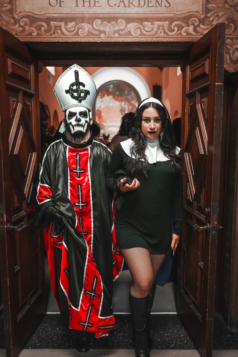 Ghoul’s Ball: Phantasm at The Ministry🖤🥀 Sister Of Sin Cosplay, Ghost Band Costume, Sisters Of Sin, Ghost Concert, Ghost Movie, Mary Costume, Mask Photoshoot, Ghost Movies, Papa Emeritus