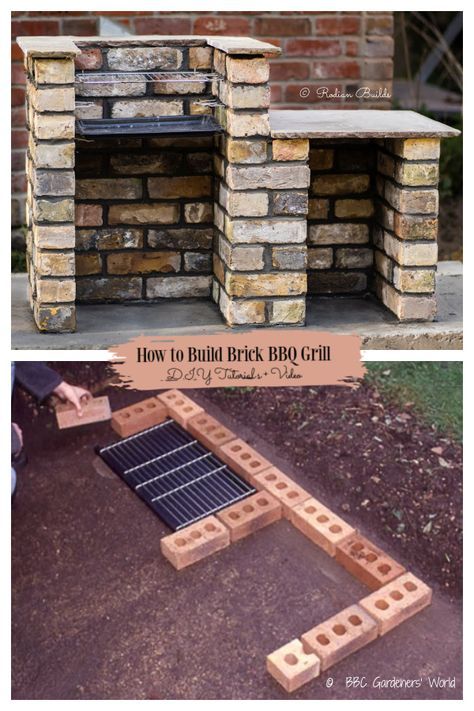 Japandi Patio, Diy Bbq Area, Build A Bbq, Brick Built Bbq, Bbq Grill Diy, Outdoor Grill Diy, Diy Barbecue, Backyard Grill Ideas, Brick Grill