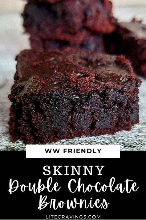 Low Fat Brownies, Healthy Brownie Recipe, Lite Cravings, Weight Watchers Brownies, Low Calorie Brownies, Ww Sweets, Purple Desserts, Healthy Brownie, Sugar Free Brownies