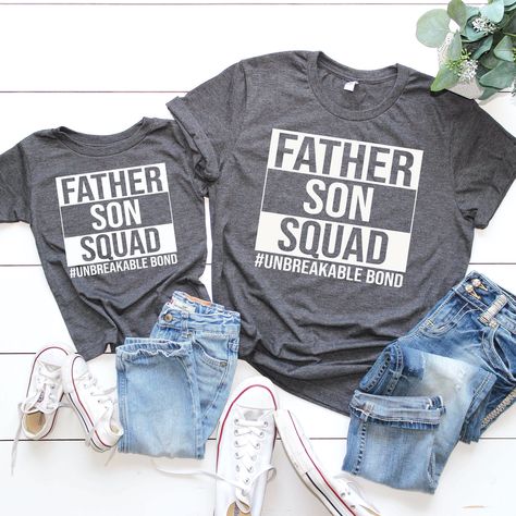 "This adorable Father's Day matching shirts are perfect for Father's Day. It's the perfect Father's Day Gift. Our shirts and bodysuits are super soft and great quality.  + Machine washable & dryer safe (I recommend drying on delicate) + Design color will depend on the color of the shirt that you select. For more information please check out our color chart in the photo section. + Select size and color in the drop down menu. UNISEX SHIRT SIZING AND BRAND + This shirt is a unisex shirt, unisex shi Funny Matching Shirts, Dad And Son Shirts, Father Son Matching Shirts, Father Son Shirts, Dad And Son, Matching Mom, Matching Couple Shirts, Squad Shirt, Sister Shirts