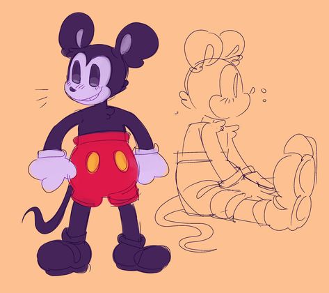 Mickey Mouse Fanart, Jack In The Box Mascot Fanart, Old Cartoon Characters, Epic Mickey, Oswald The Lucky Rabbit, Classic Mickey Mouse, Mickey Mouse Art, Old Cartoons, Mickey Mouse And Friends