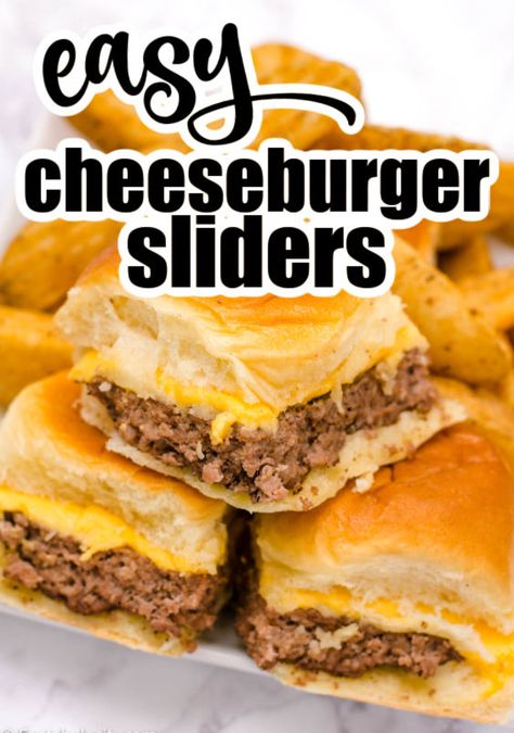 These easy burger sliders recipes uses Hawaiian rolls and baked in the oven! Use this trick when making them to make it easy! #easy #burgers #slidersrecipe #hawaiianrolls Easy Dinner Recipes Hawaiian Rolls, Cheeseburger Slider Recipes Hawaiian Rolls, Easy Sliders Recipe, Easy Dinner Sliders Hawaiian Rolls, Baked Hamburger Sliders Hawaiian Rolls, Hawaiian Sliders Burgers, Little Sliders Hawaiian Rolls, Quick And Easy Cheeseburger Sliders, Pull Apart Burger Sliders