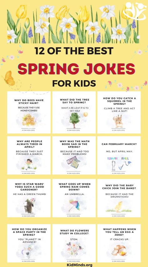 Toddler Jokes, Spring Jokes, Happy List, Kids Jokes, Fun Learning Games, Lunchbox Jokes, Nature School, Screen Free Activities, Facts For Kids