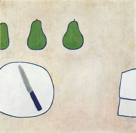 William Scott, Pears and Knife I, 1973, Oil on canvas, 63.5 × 63.5 cm / 25 × 25 in, Private collection William Scott, Prints On Canvas, Art Minimal, Oil Painting Reproductions, House Art, Italian Artist, Limes, Pattern Illustration, Artist Painting