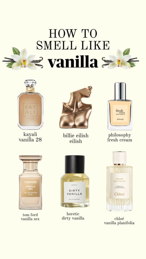 #smellinglikevanilla #vanillascent #vanillaperfumes #tomfordvanillasex #billieilishperfume #freshcream #kayali #kayalivanilla28 #chloevanilla #fragrence Kayali Vanilla, Vanilla Perfumes, Fragrance Lab, Fragrances Perfume Woman, Body Hygiene, Diy Skin Care Recipes, Perfume Body Spray, Vanilla Perfume, Perfume Collection Fragrance