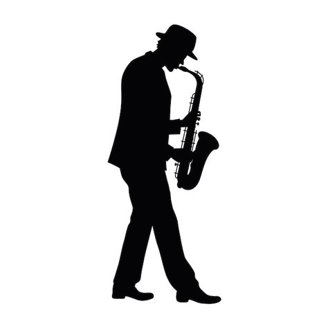 Saxophone Silhouette, Jazz Musicians, Premium Vector, Graphic Resources, Musician