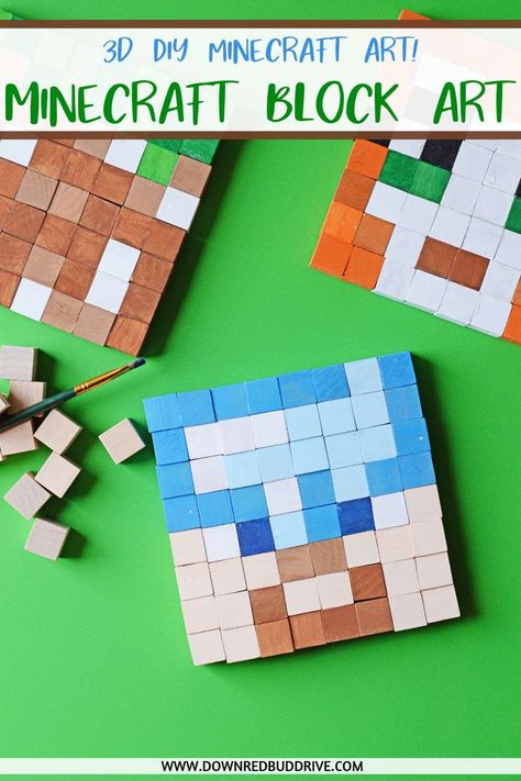 Minecraft Block Craft | Easy 3D Minecraft Art Project | Minecraft Craft | Minecraft Crafts | Minecraft Ideas | Minecraft Crafts for Kids | Minecraft Crafts for Boys | Minecraft DIY | Minecraft DIY Crafts | Minecraft DIY Bedroom | DIY Minecraft | Down Redbud Drive #minecraftcrafts #diyminecraft #minecraft Walmart Crafts, Minecraft Activities, Minecraft Diy Crafts, Great Room Decor, Minecraft Gameplay, Minecraft Blocks, Minecraft Drawings, Diy Minecraft, Craft Easy