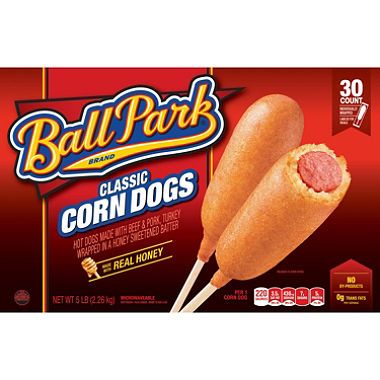 Ball Park Classic Corn Dogs (30 ct) sams club Corn Dogs In Air Fryer, New York Grocery Store, Air Fryer Corn Dogs, Store On Wheels, Chicken Franks, Mini Corn Dogs, Mini Breakfast, Frozen Appetizers