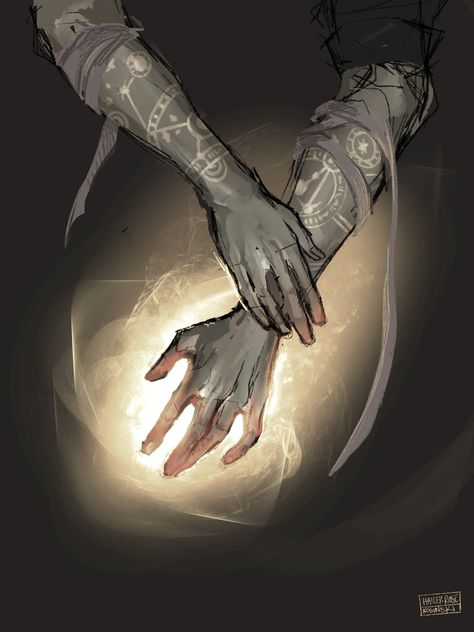 Webbed Hands Aesthetic, Light Powers Drawing, Magic Tattoo Aesthetic, Element Powers Aesthetic, Fantasy Magic Aesthetic Art, Glowing Hands Magic, Oc Tattoo Drawing, Dark Magic Art Drawing, Wild Magic Sorcerer Character Art