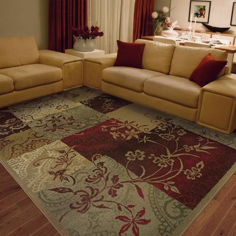 Sabanc Beige/Red Area Rug Burgundy Living Room, Beige Living Rooms, Beige Area Rug, Modern Area Rug, Living Room Area Rugs, Livingroom Layout, Transitional Area Rugs, Red Area Rug, Room Layout