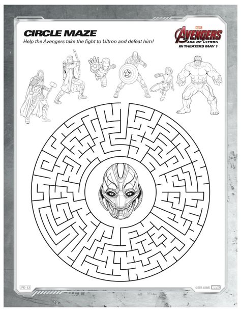 Marvel Avengers Age of Ultron Printable Maze Marvel Avengers Bedroom, Avengers Coloring Pages, Avengers Coloring, Superhero Coloring Pages, Printable Mazes, Avengers Pictures, Plan Image, Superhero Coloring, Disney Printables