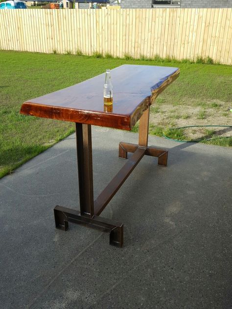 Macrocarpa bar leaner / Industrial / NZ made Bar Leaner Ideas, Bar Leaner, Bbq Design, Cool Sheds, Outdoor Bars, Garage Conversion, Backyard Inspo, Reno Ideas, Outdoor Bar